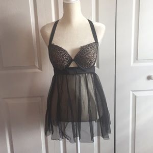 NWT VS Sexy Lace & Tulle Babydoll Nightie w/panty